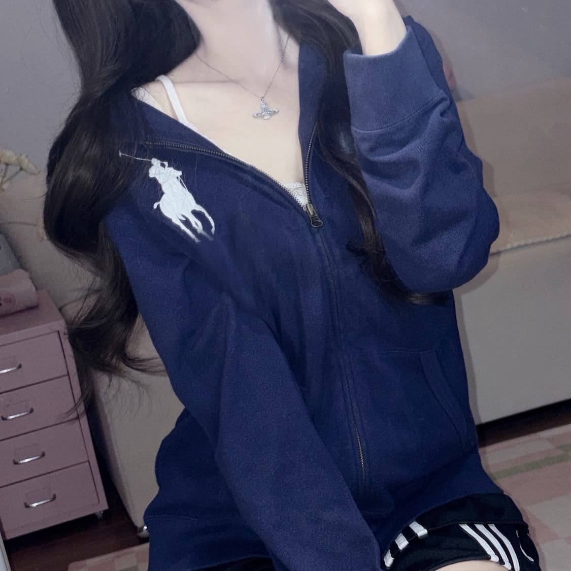 🐰폴로 랄프로렌 빅포니 네이비 코튼 후드집업🪽 상품이미지4