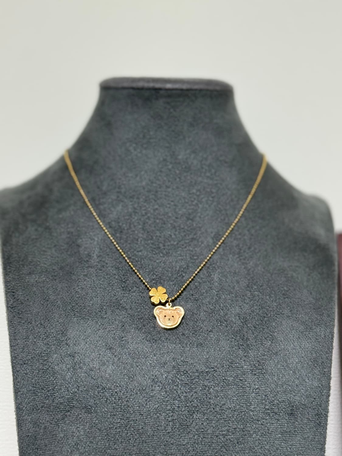 내외국인 인기최고🧡 테디베어 클로버 목걸이🧸🍀 상품이미지7
