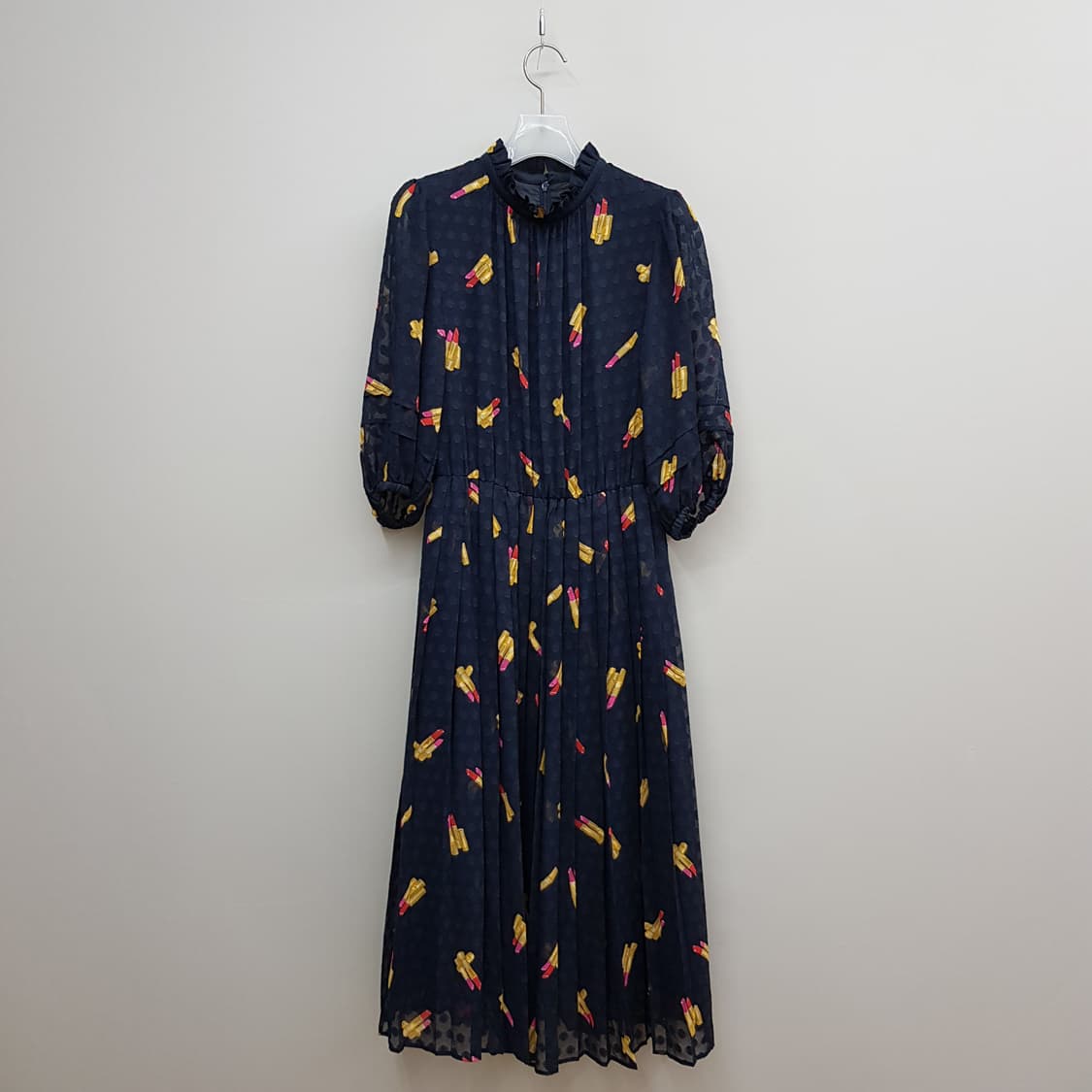 뮤베일 MUVEIL  프린팅 플리츠 롱 원피스 XS사이즈 상품이미지1