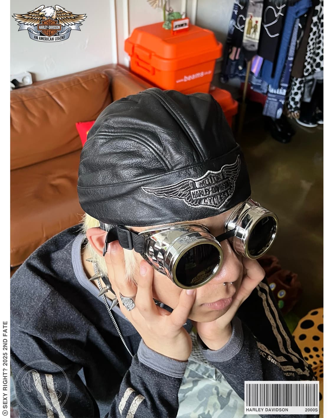 Harley Davidson Cowhide Leather Durag 상품이미지1