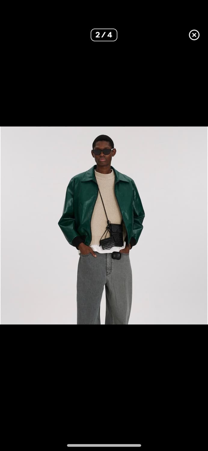 [M] 22SS 렉토 딥그린 레더 자켓 상품이미지4