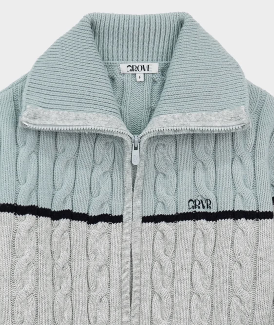 그로브 재이 니트집업 스카이블루 니트 가디건 상품이미지2