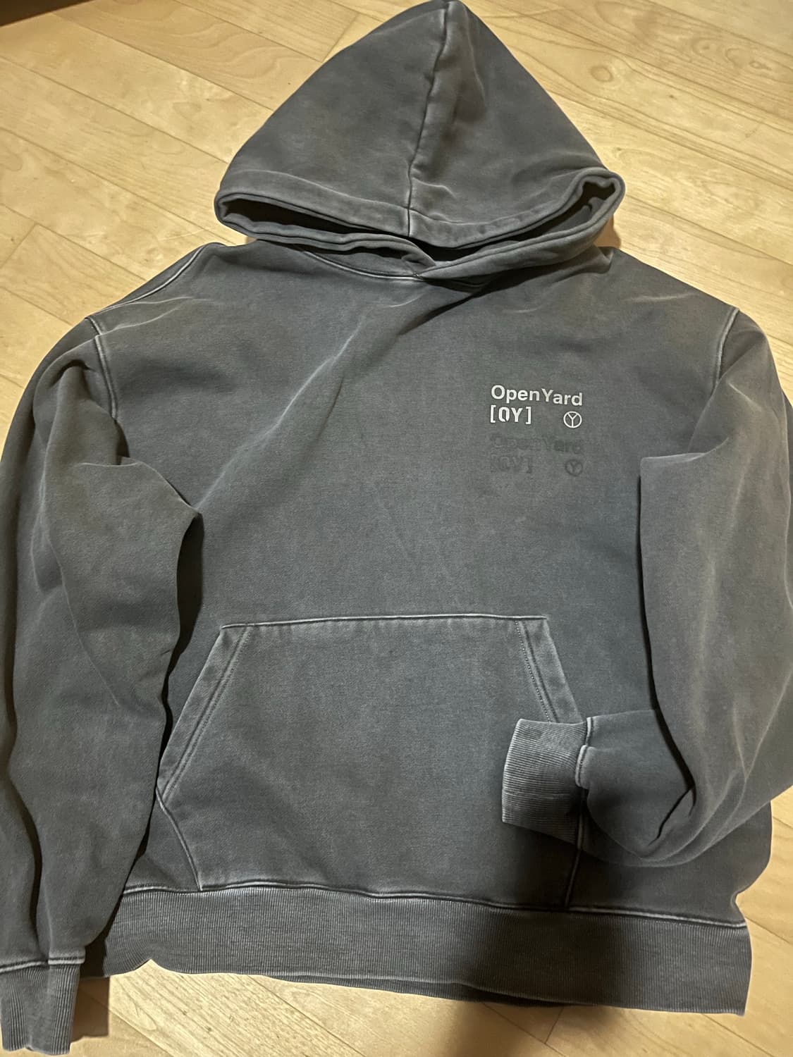 오와이 Oy PIGMENT TYPO HOODIE-BLACK 1사이즈 상품이미지3