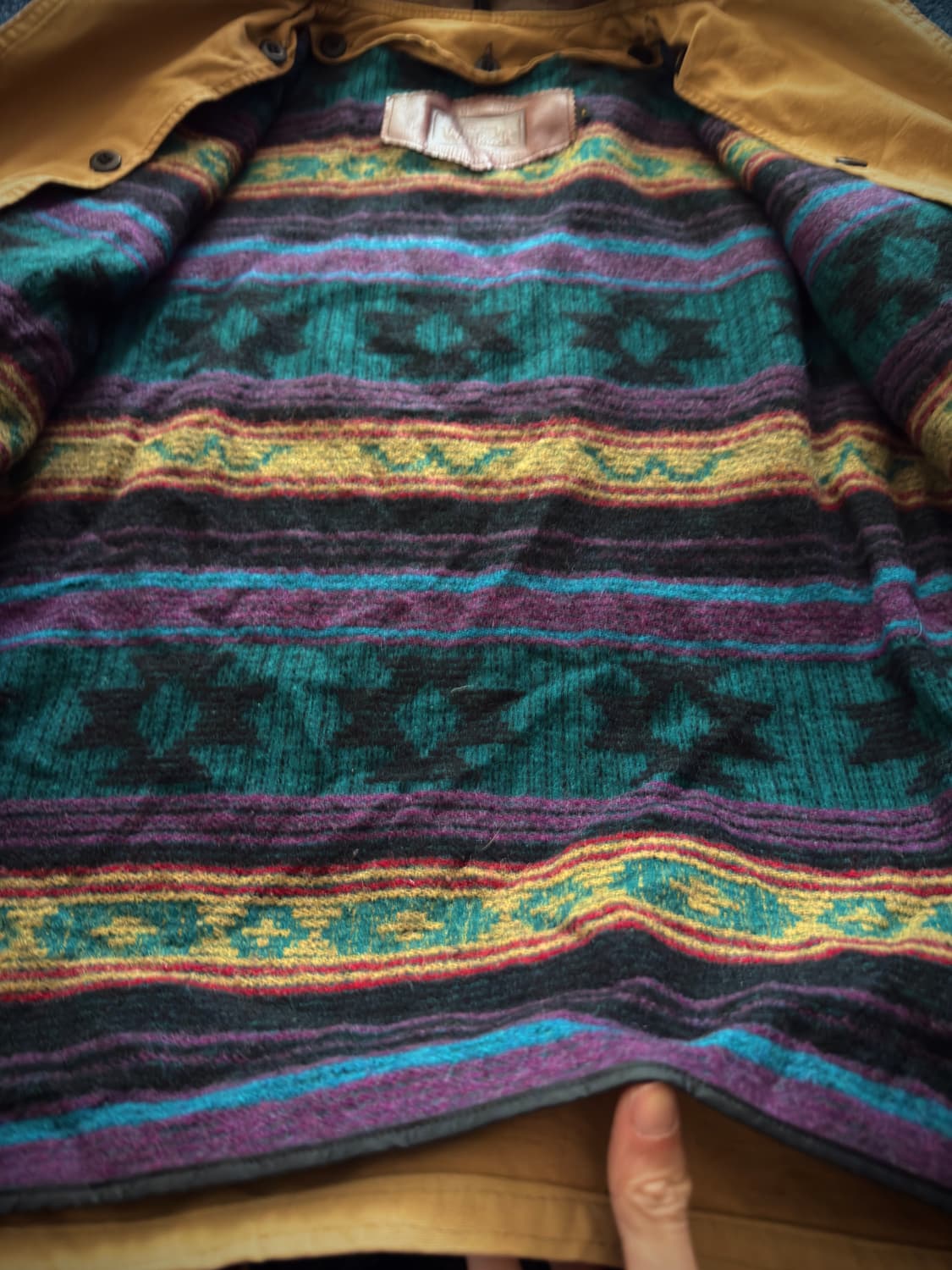 80s Wool Rich 아즈텍 라이너 덕 헌팅 필드 코트자켓 상품이미지4