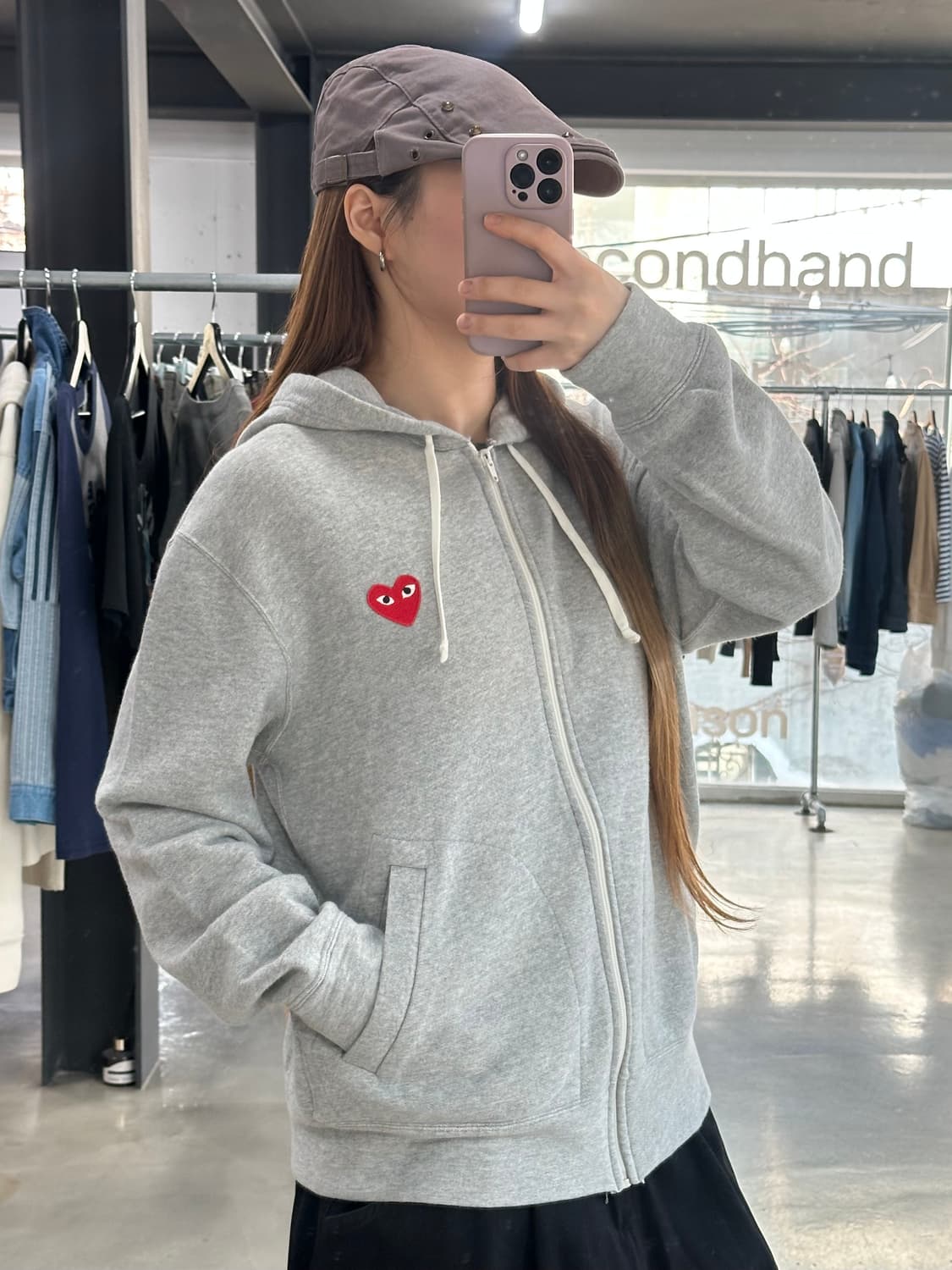 꼼데가르송 하트 후드집업  상품이미지2