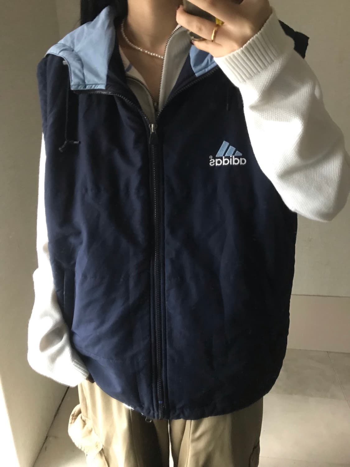 아디다스 90s 빅로고 누빔 조끼 상품이미지2