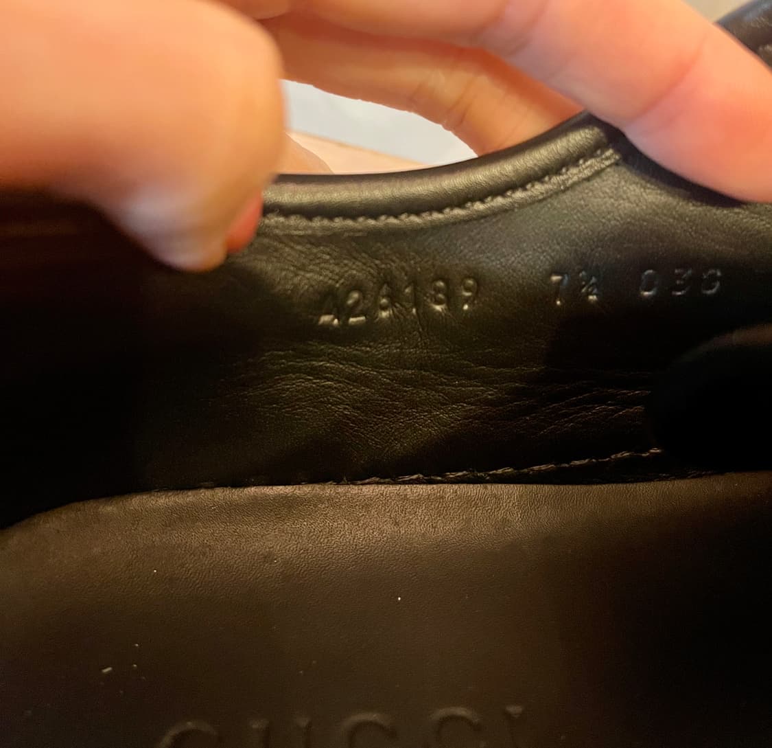 구찌 GUCCI/GG 캔버스 가죽 블랙 로우탑 스니커즈 7.5 상품이미지6