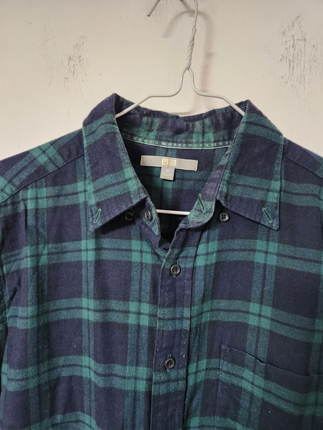 유니클로 체크 남방 긴팔 셔츠 M 상품이미지3