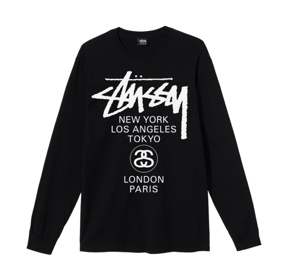 스투시 월드투어 롱슬리브 블랙 L 상품이미지1