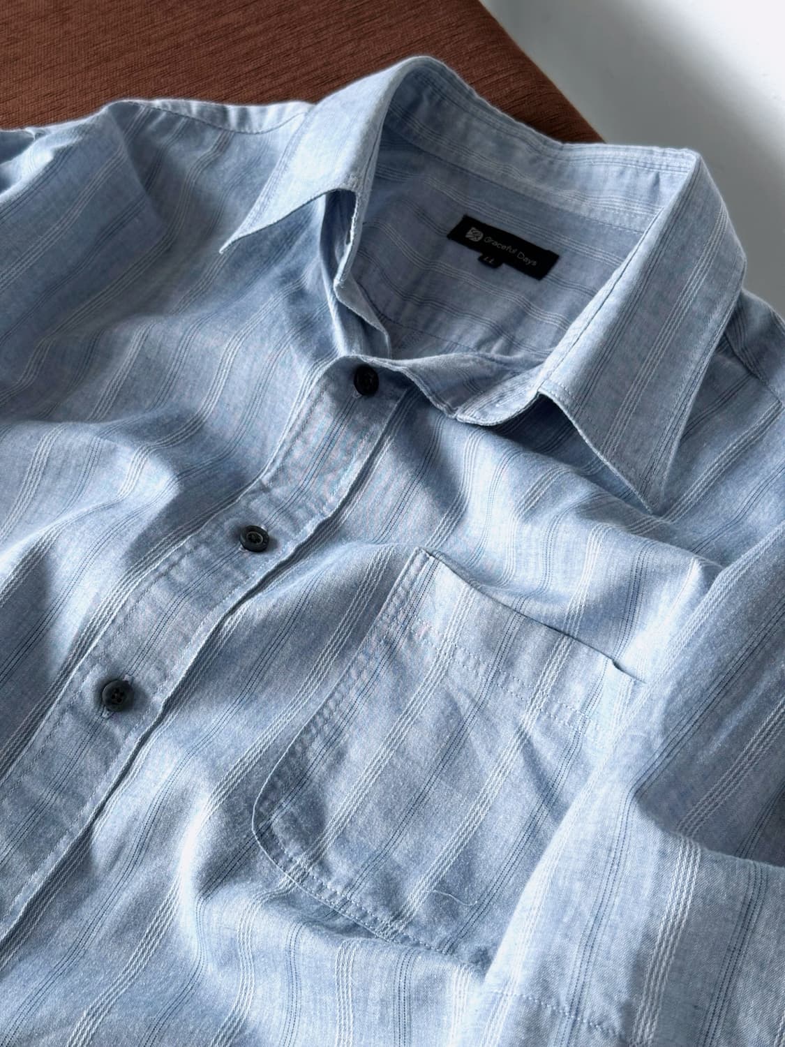 Design jacquard fabric point H/S shirt 상품이미지2