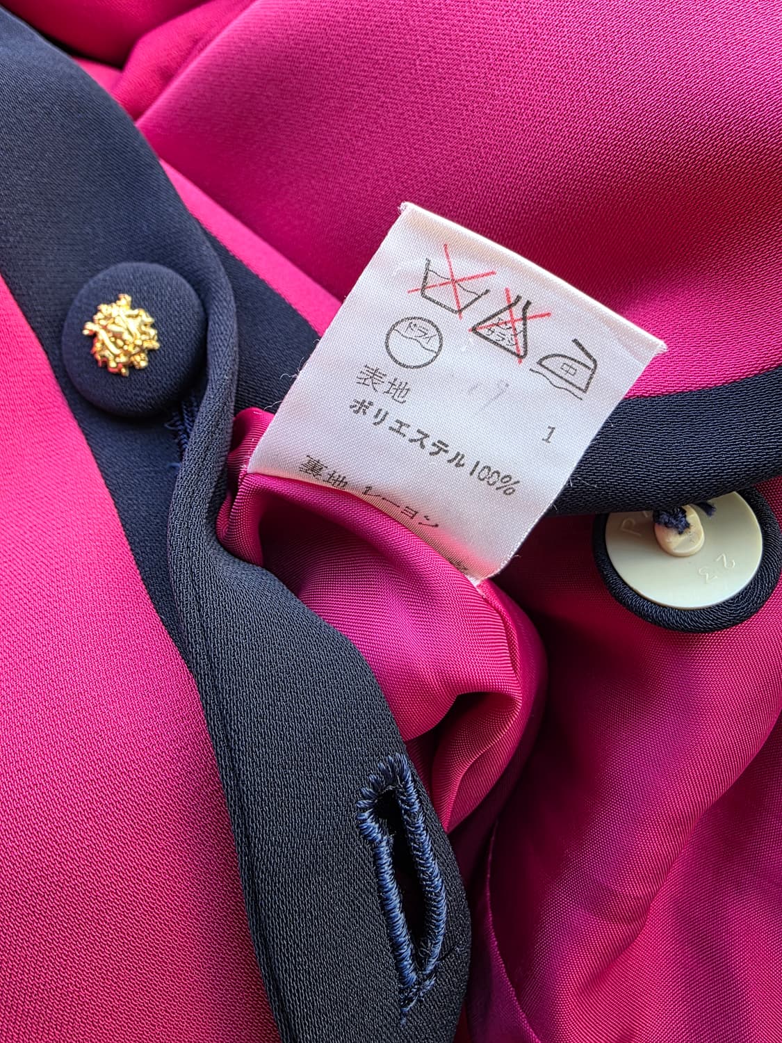 핫핑크 배색 금장 버튼 자켓 상품이미지4