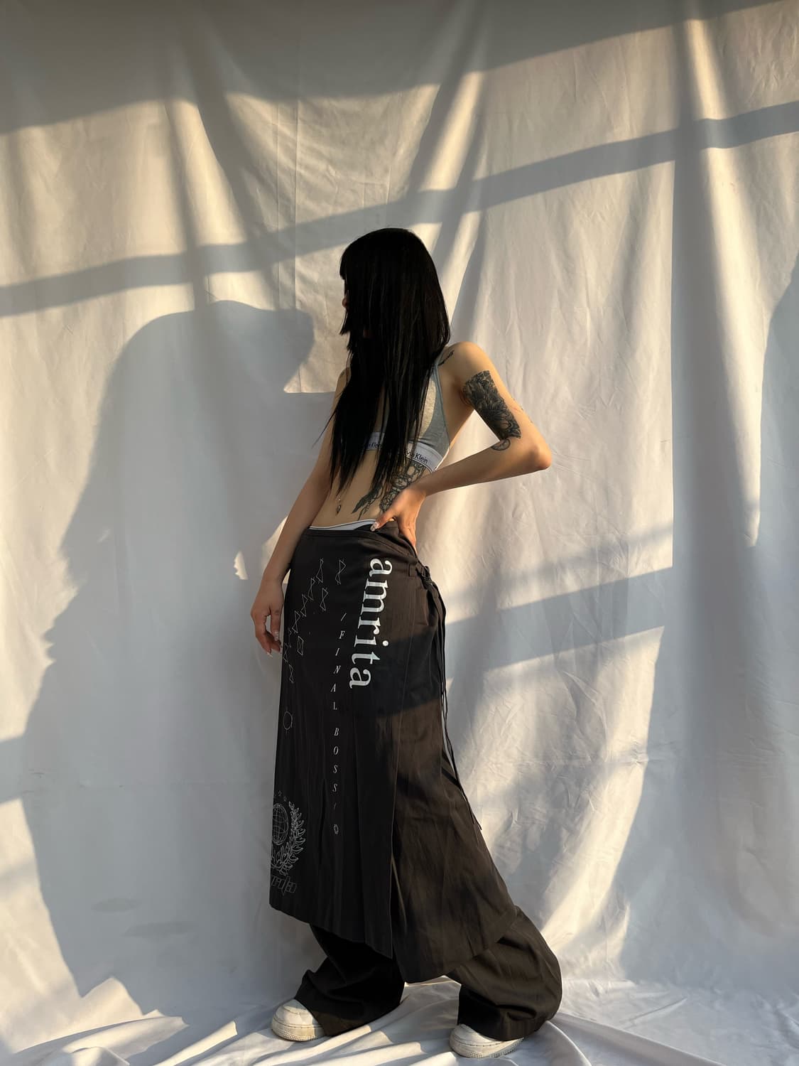 혜인서 랩 스커트 레이어드 와이드팬츠 상품이미지3