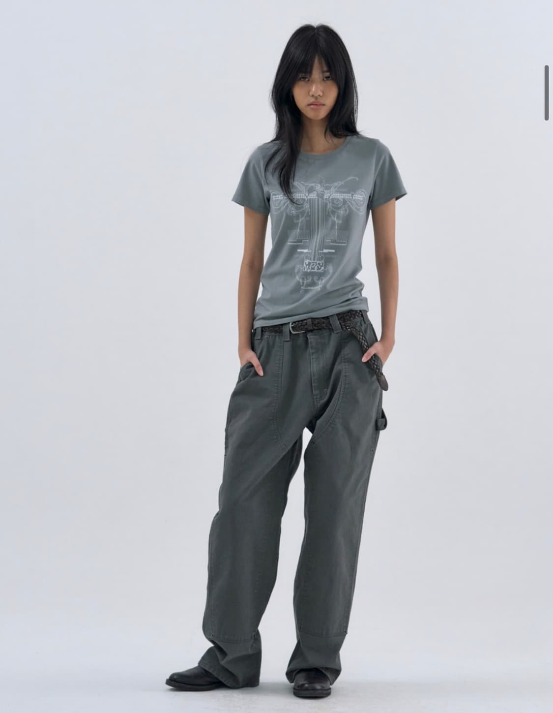 웰빙익스프레스 Flower Tattoo Tee Cement L 상품이미지1