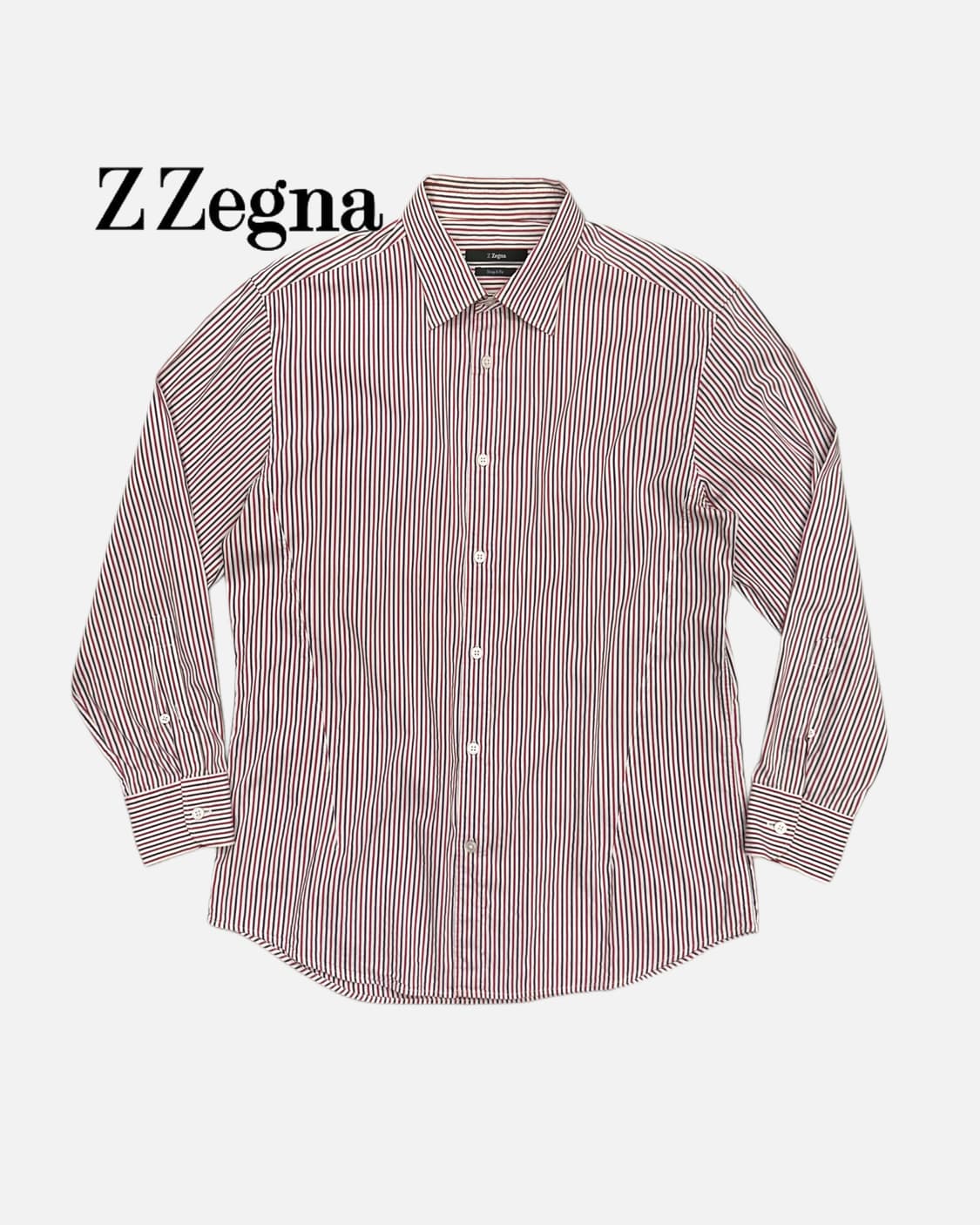 Z ZEGNA red navy pinstripe shirt 상품이미지1