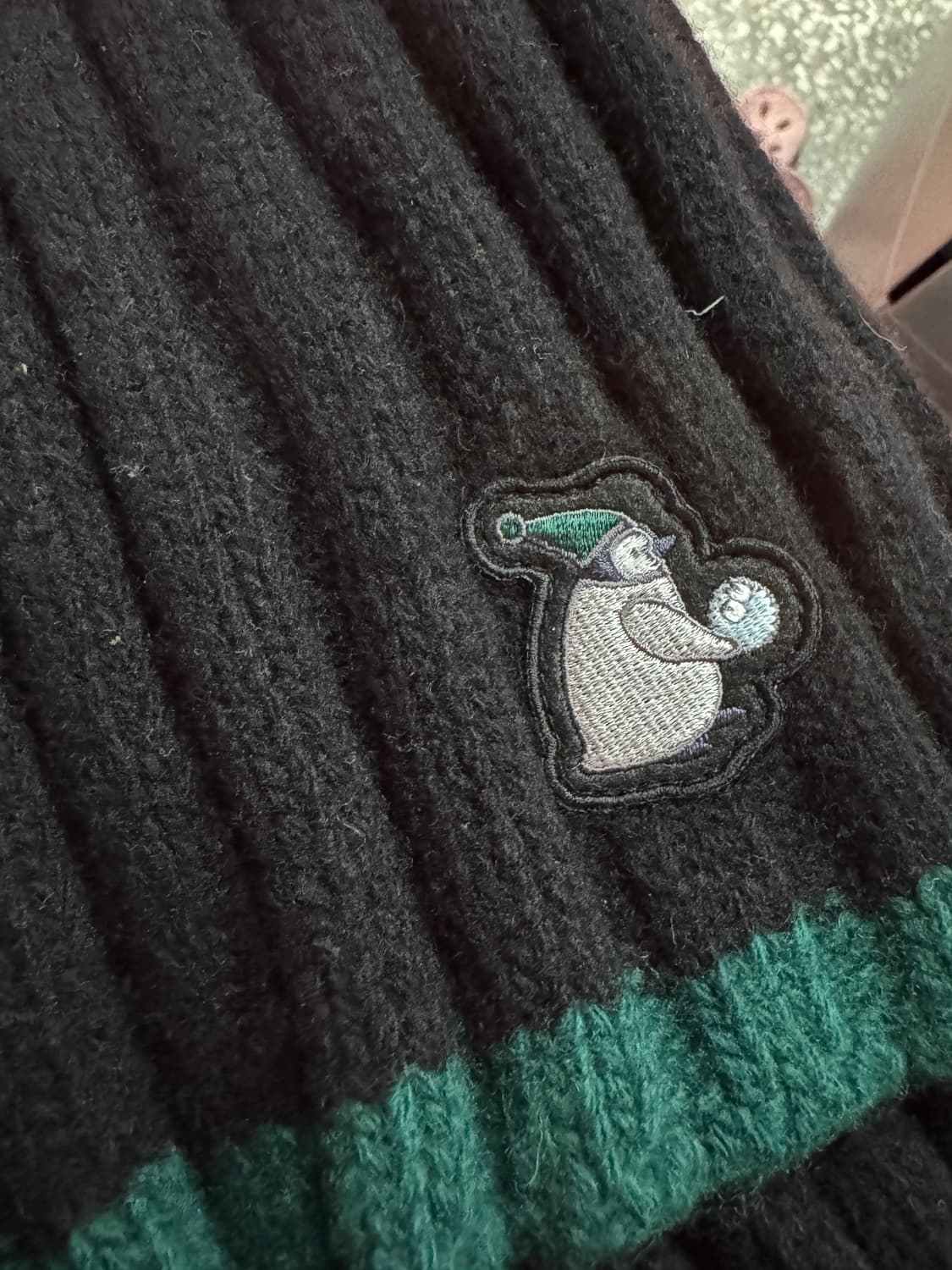 코오롱 스포츠 캐시미어 혼용 펭귄 귀여운 골찌 머플러 상품이미지5