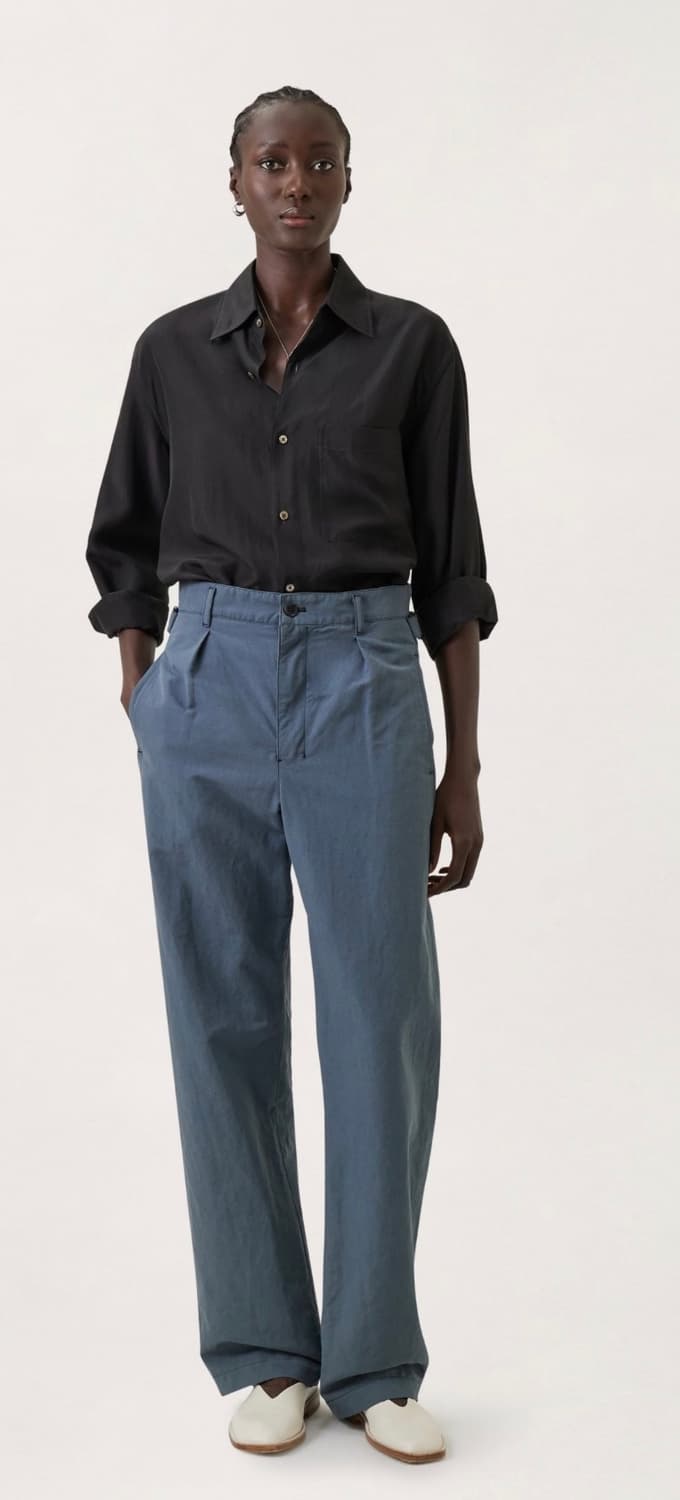 르메르 플리츠 스트레이트 팬츠 로열 블루 36 상품이미지1