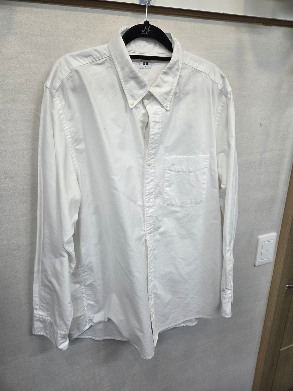 유니클로 옥스포드 셔츠긴팔 화이트 xl 상품이미지5