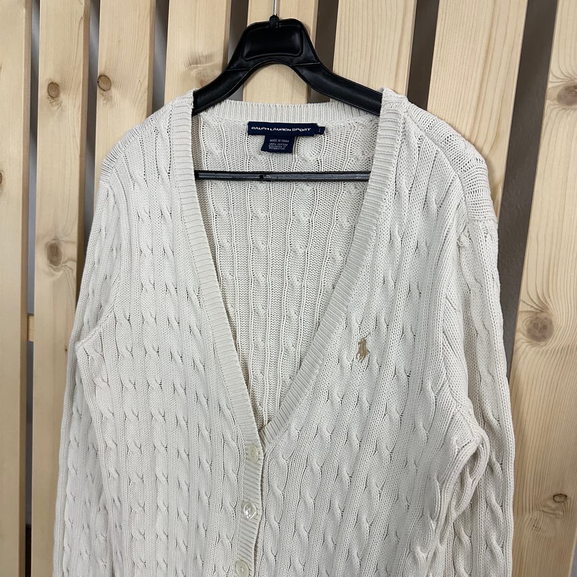 (S) 폴로 랄프로렌 크림 케이블 브이넥 니트 가디건 상품이미지3