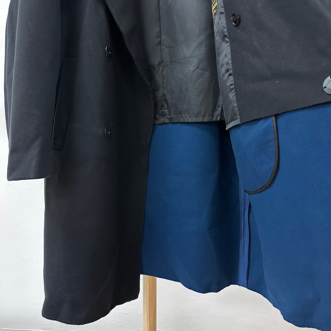 SYSTEM 시스템 울 캐시미어 배색 더블 코트 100(105) J24 상품이미지3