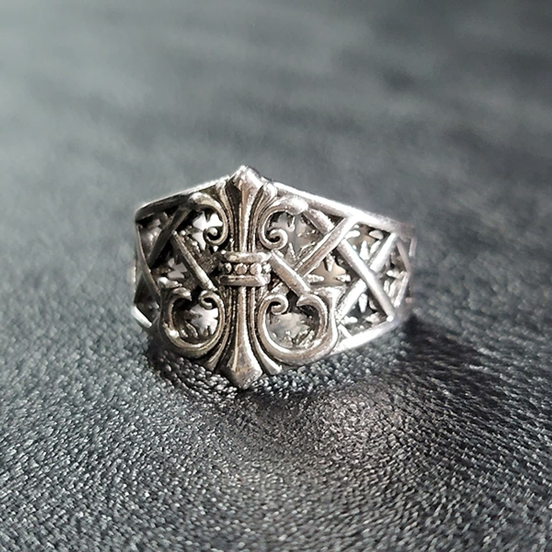 Spearin 실버 남자 엔틱 빈티지 명품 고딕 십자 창 반지 상품이미지1