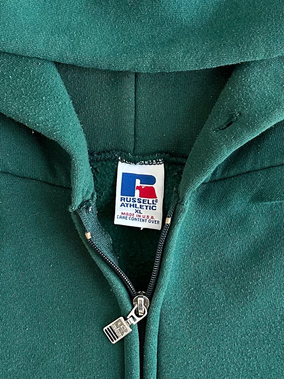 90s 빈티지 러셀 후드집업 그린 XL USA 상품이미지7