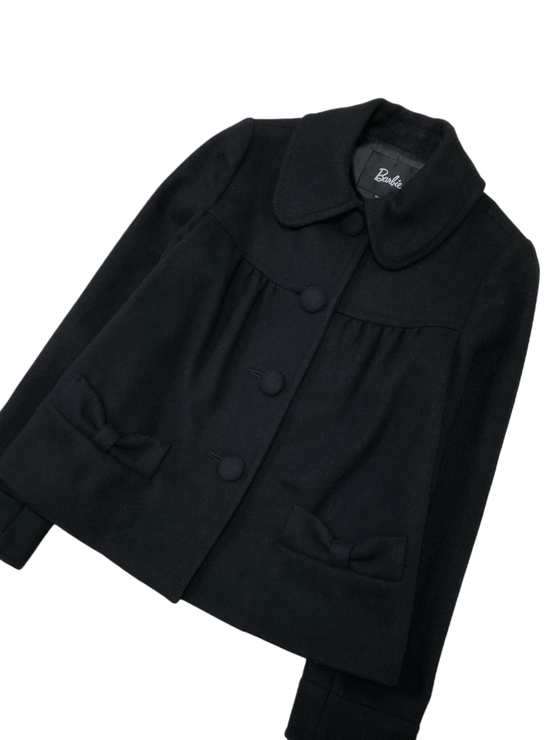 바비 양모 블랙 숏 코트 상품이미지9