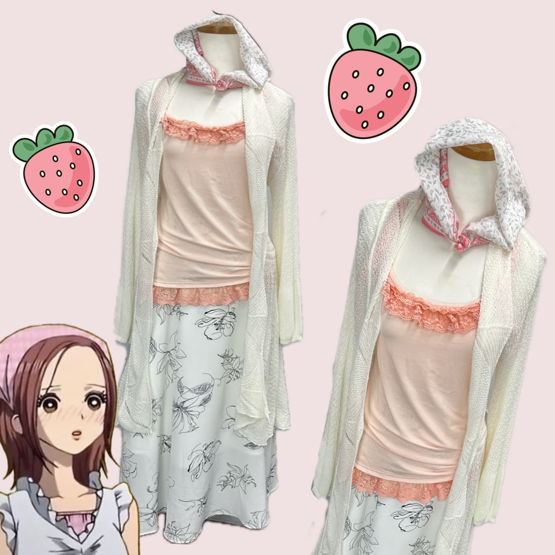 🍓나나 하치의 러블리 데이트 코디세트🍓스커트 가디건 히메갸루  상품이미지2