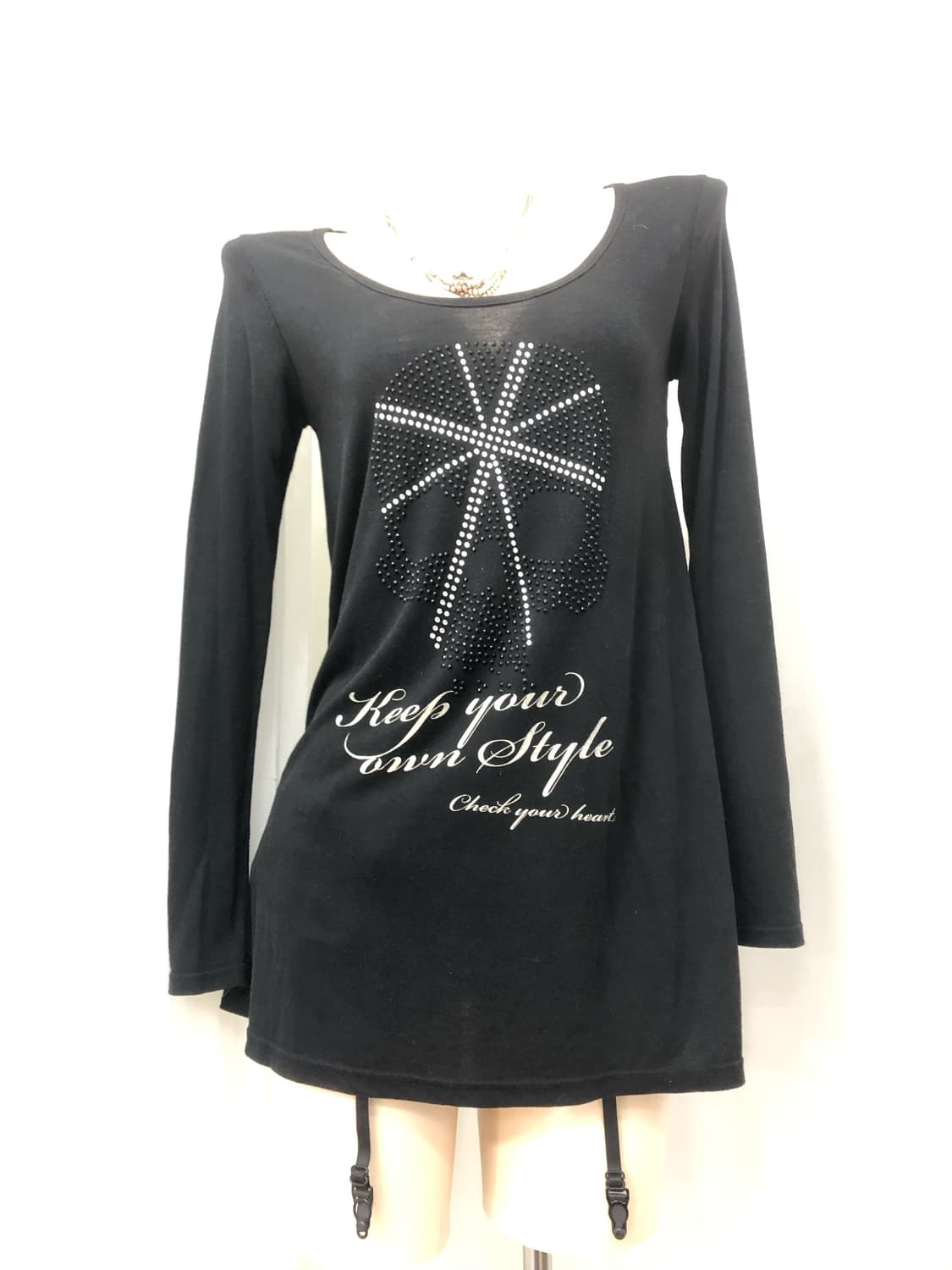 skull cubic point black long sleeve 상품이미지2