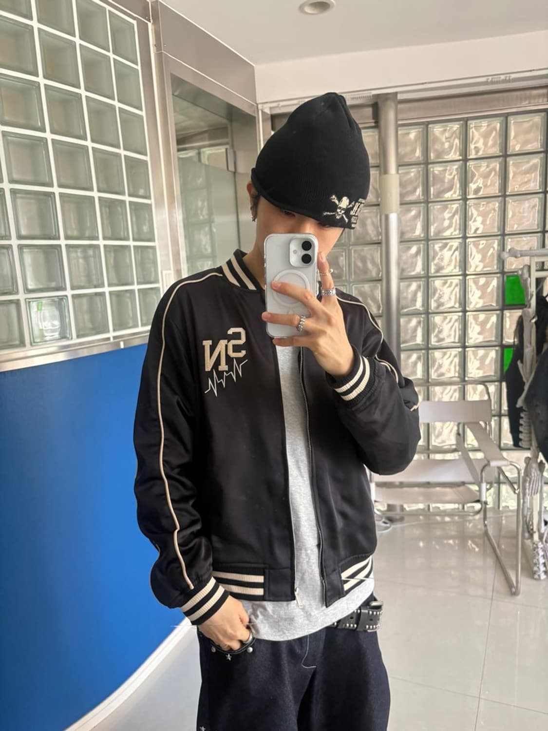 SATIN RIBBED BLOUSON 새틴 리브 블루종 상품이미지1