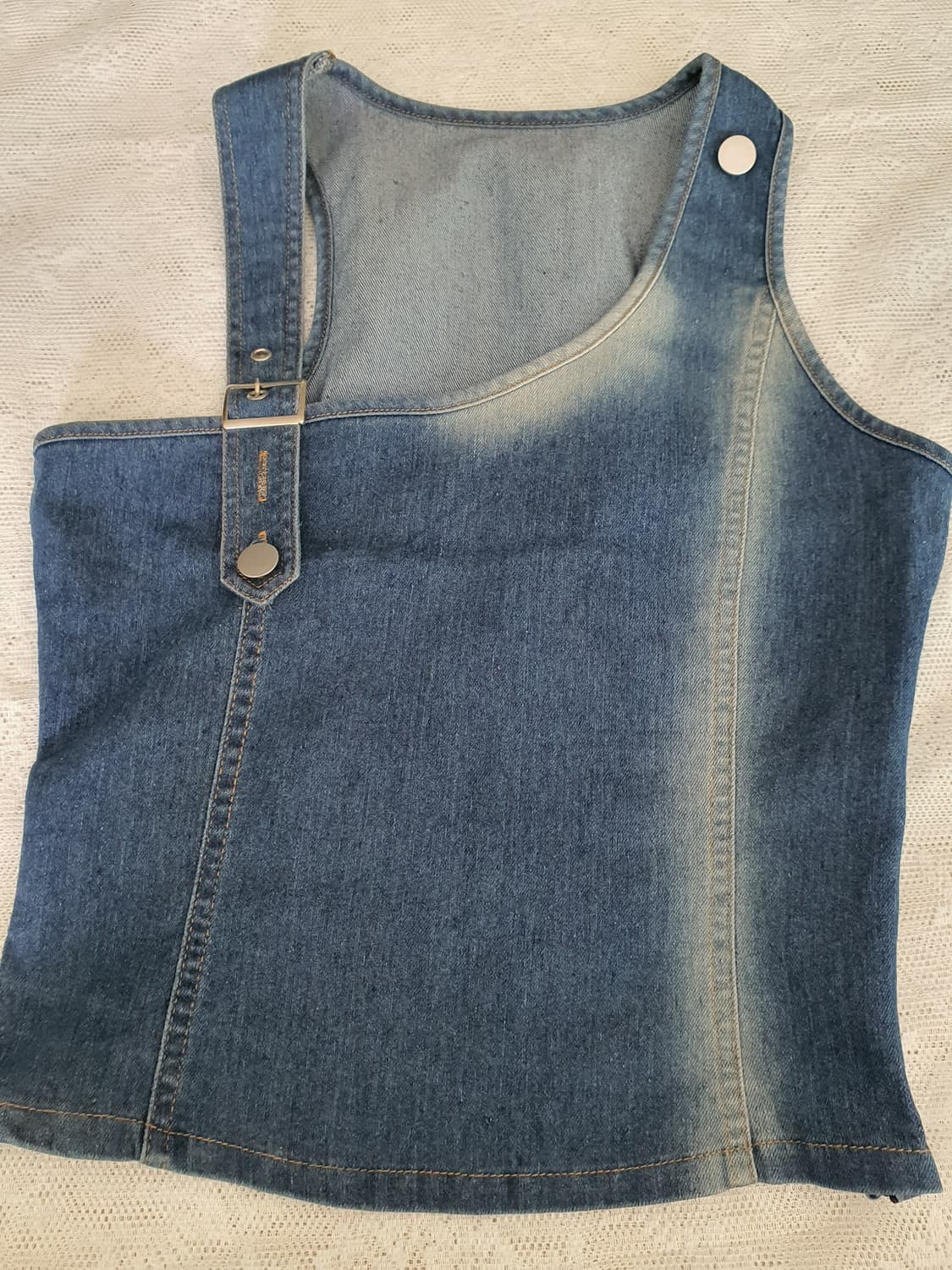 [빈티지] 워터밤 느낌 데님 멜빵 민소매 탑 상품이미지2
