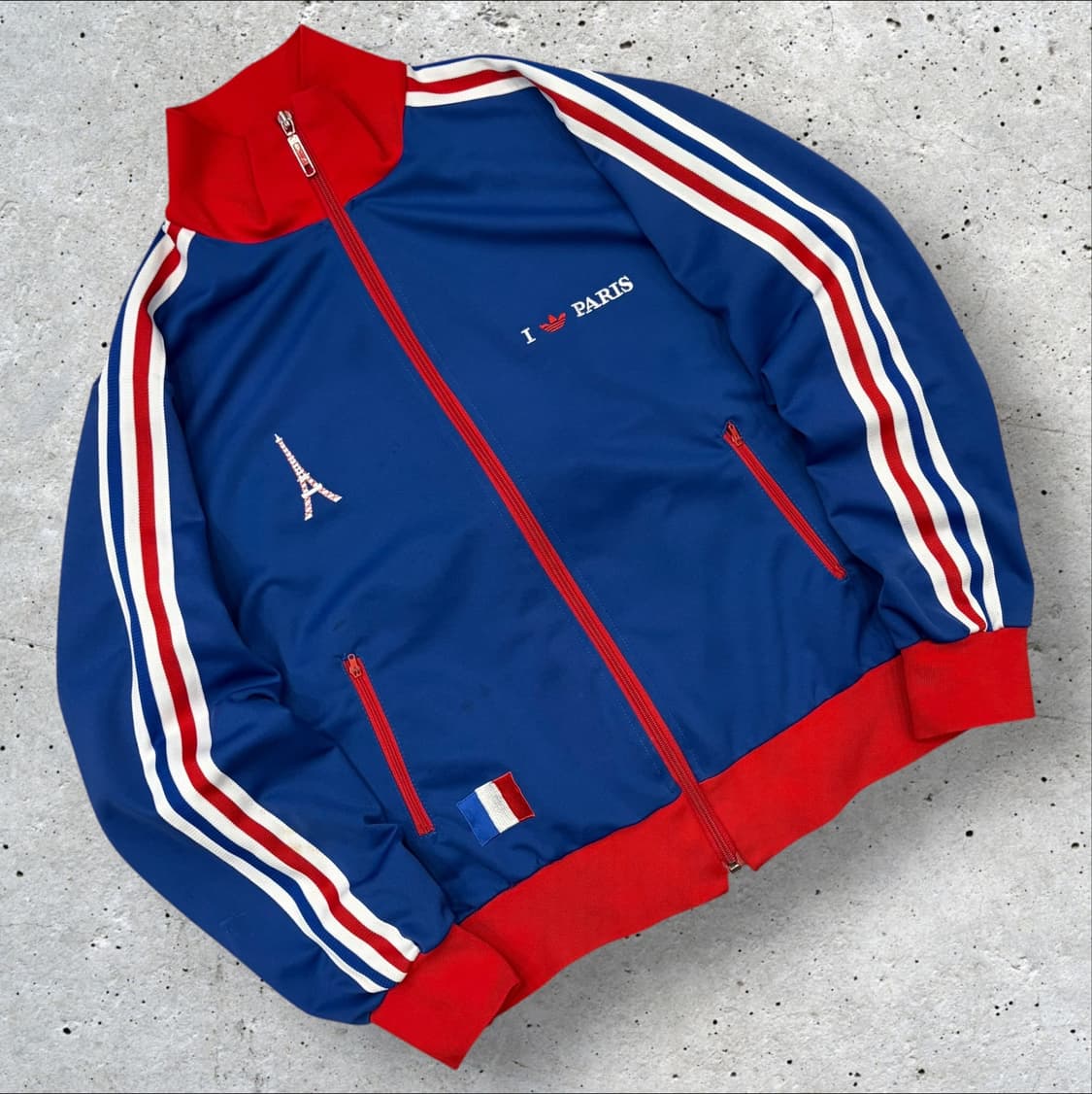 [M] 아디다스 파리 자켓 트랙탑 져지 블루/레드 삼선 D311 상품이미지1