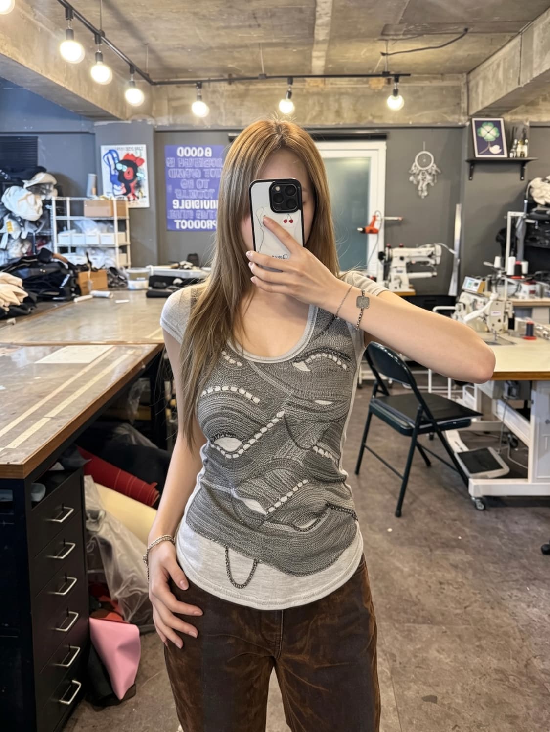 Karen Millen Chain Detail Tee 상품이미지1