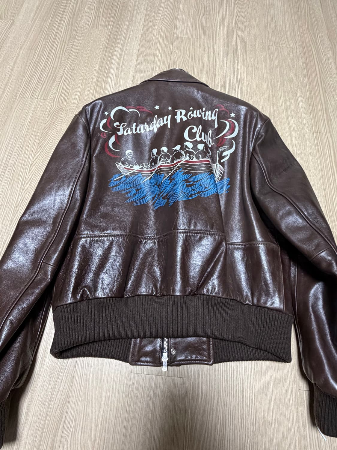 Stu 프린팅 레더 자켓 상품이미지4