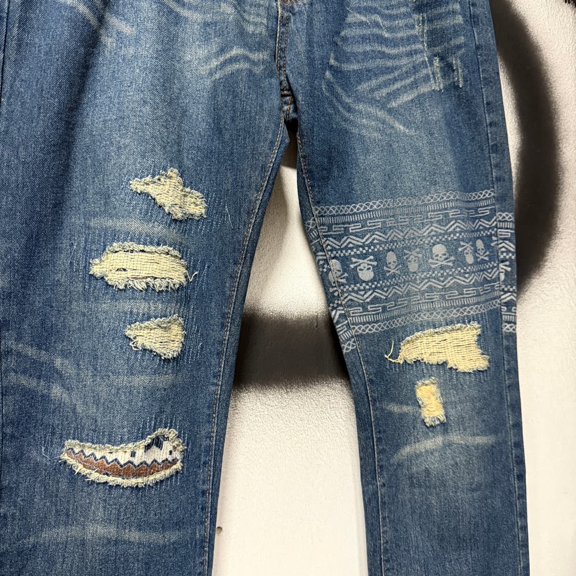 VTG 빈티지 마스터마인드 커스텀 락 펑크 새깅 데님 팬츠 상품이미지5