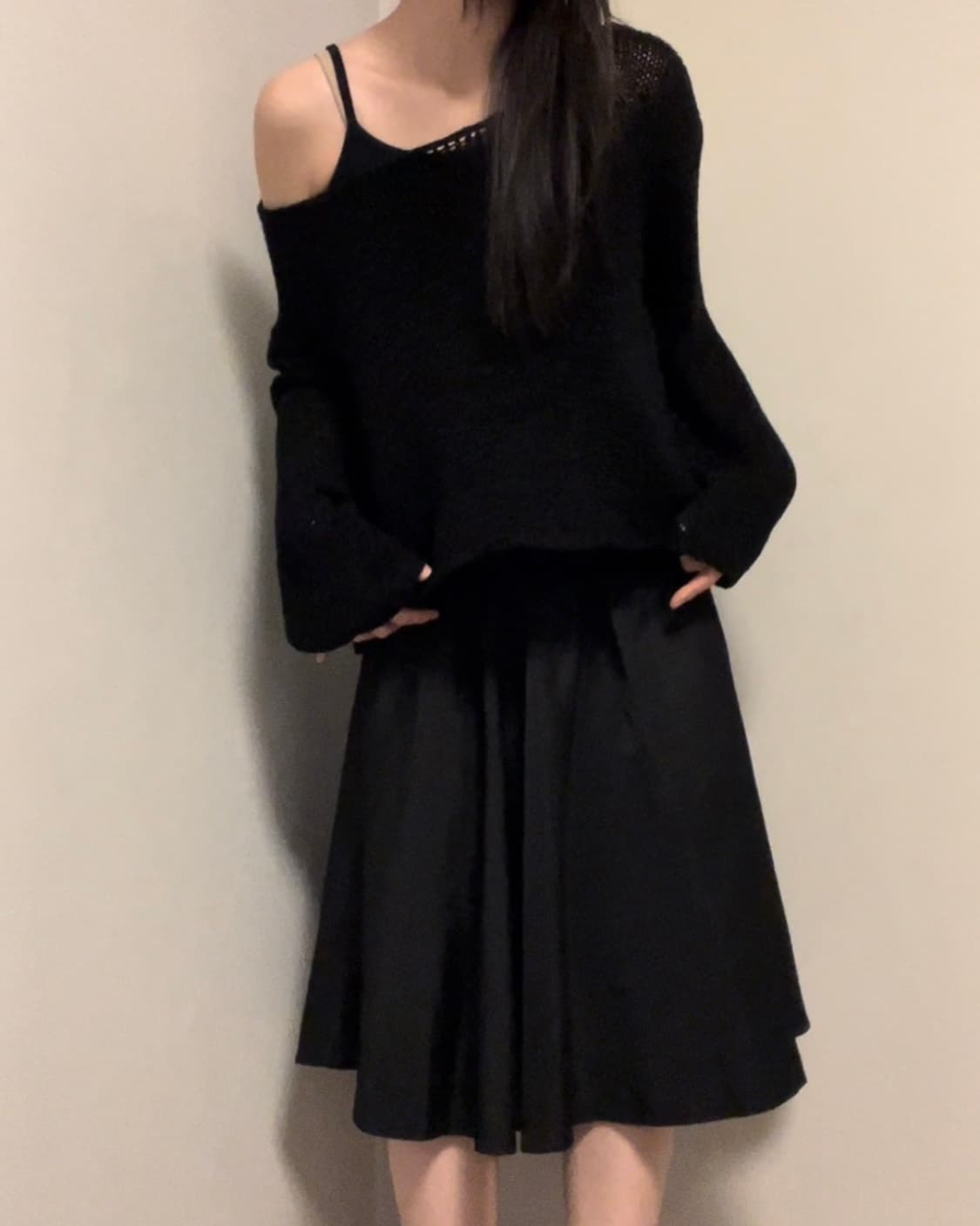 black mesh knit sleeve 상품이미지7