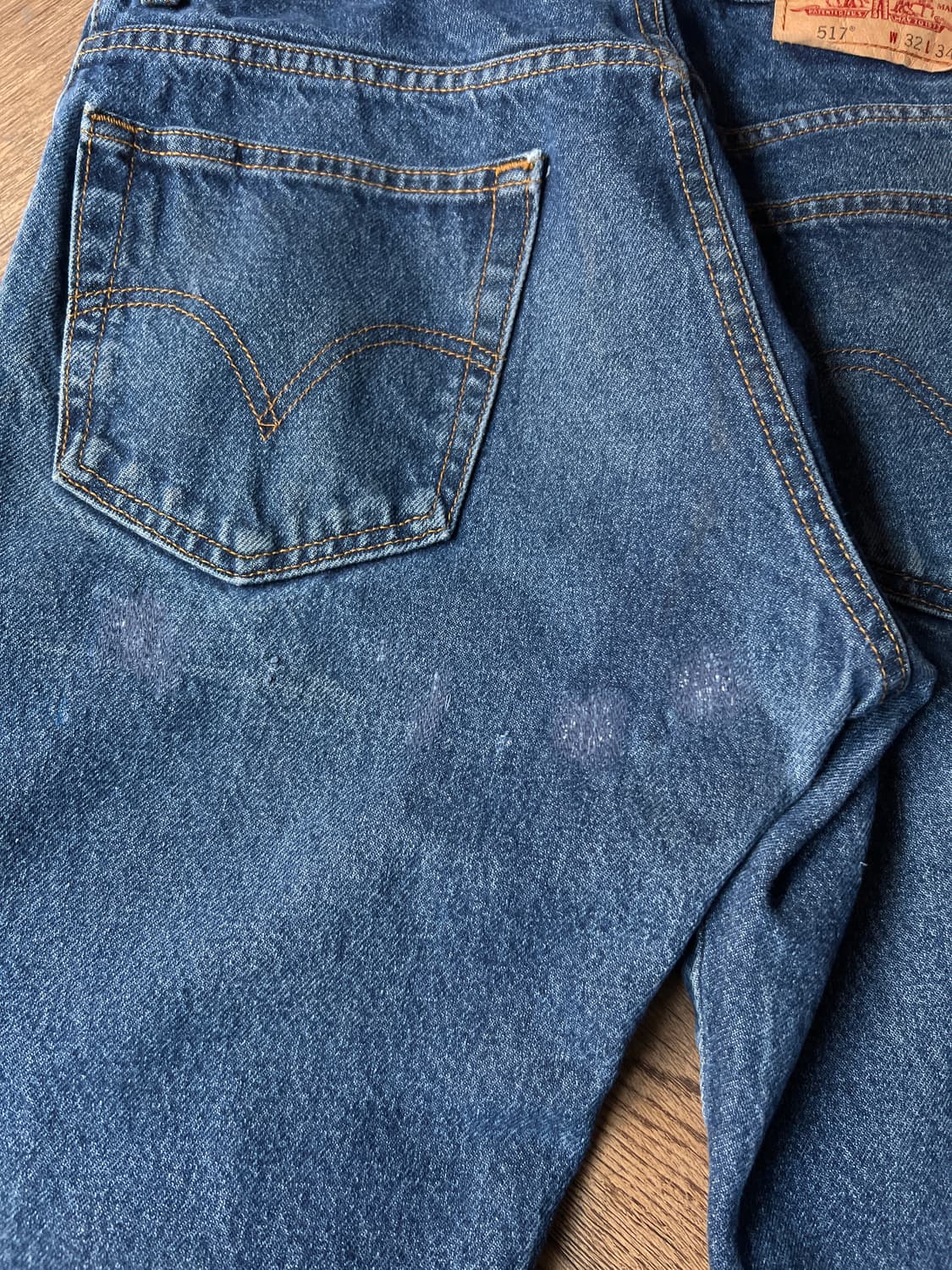 [32]00's 리바이스 USA 517 빈티지 워싱 플레어핏 데님 팬츠 상품이미지8
