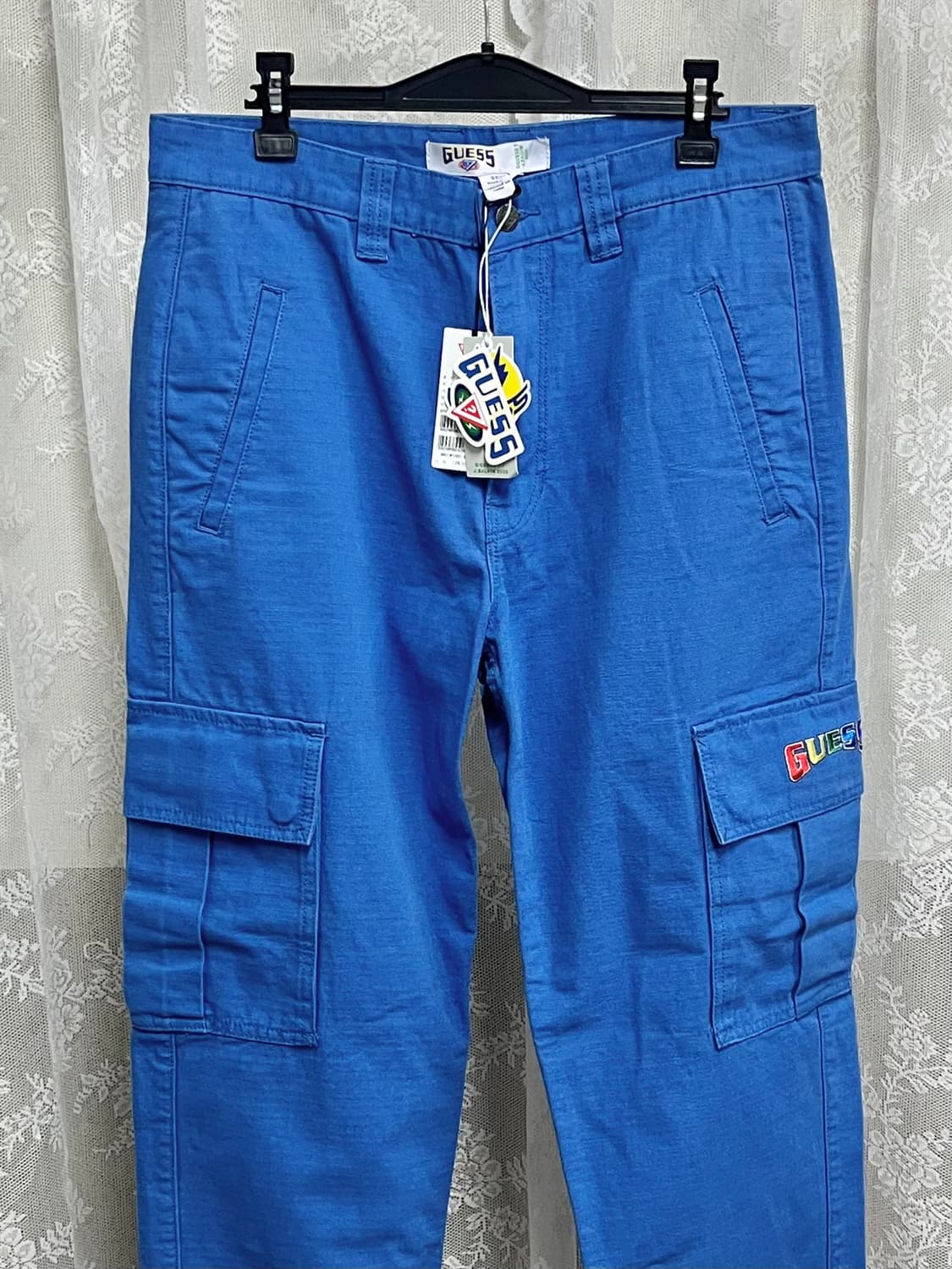 31) 새상품 게스 GUESS 카고 코튼 팬츠 블루 상품이미지3