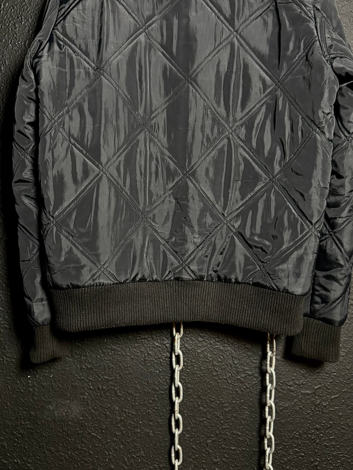 Black Diamond Quilted Bomber Jacket   상품이미지5