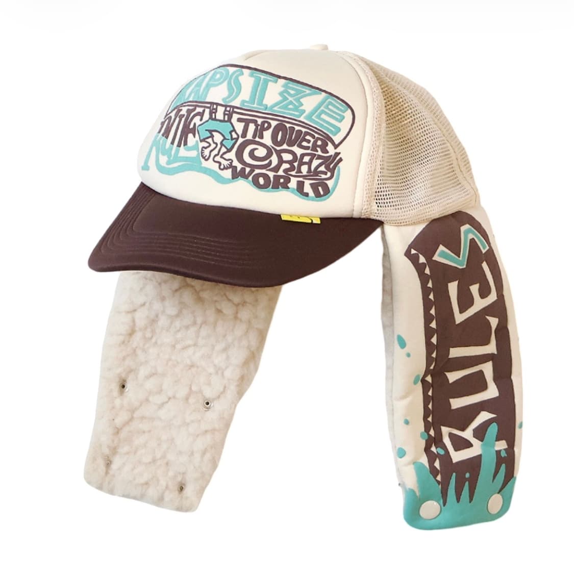 KAPITAL 캡사이즈 룰 pt 럼버 트럭 캡 오프화이트 브라운 상품이미지1