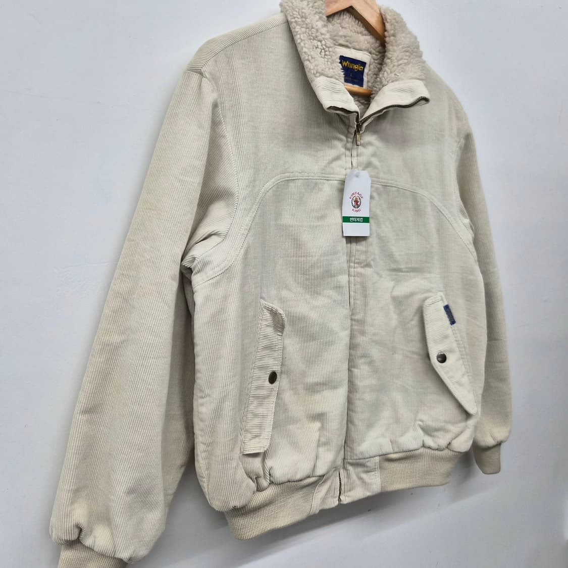 랭글러 코듀로이 뽀글이 털 자켓 아이보리 남성 L 상품이미지2