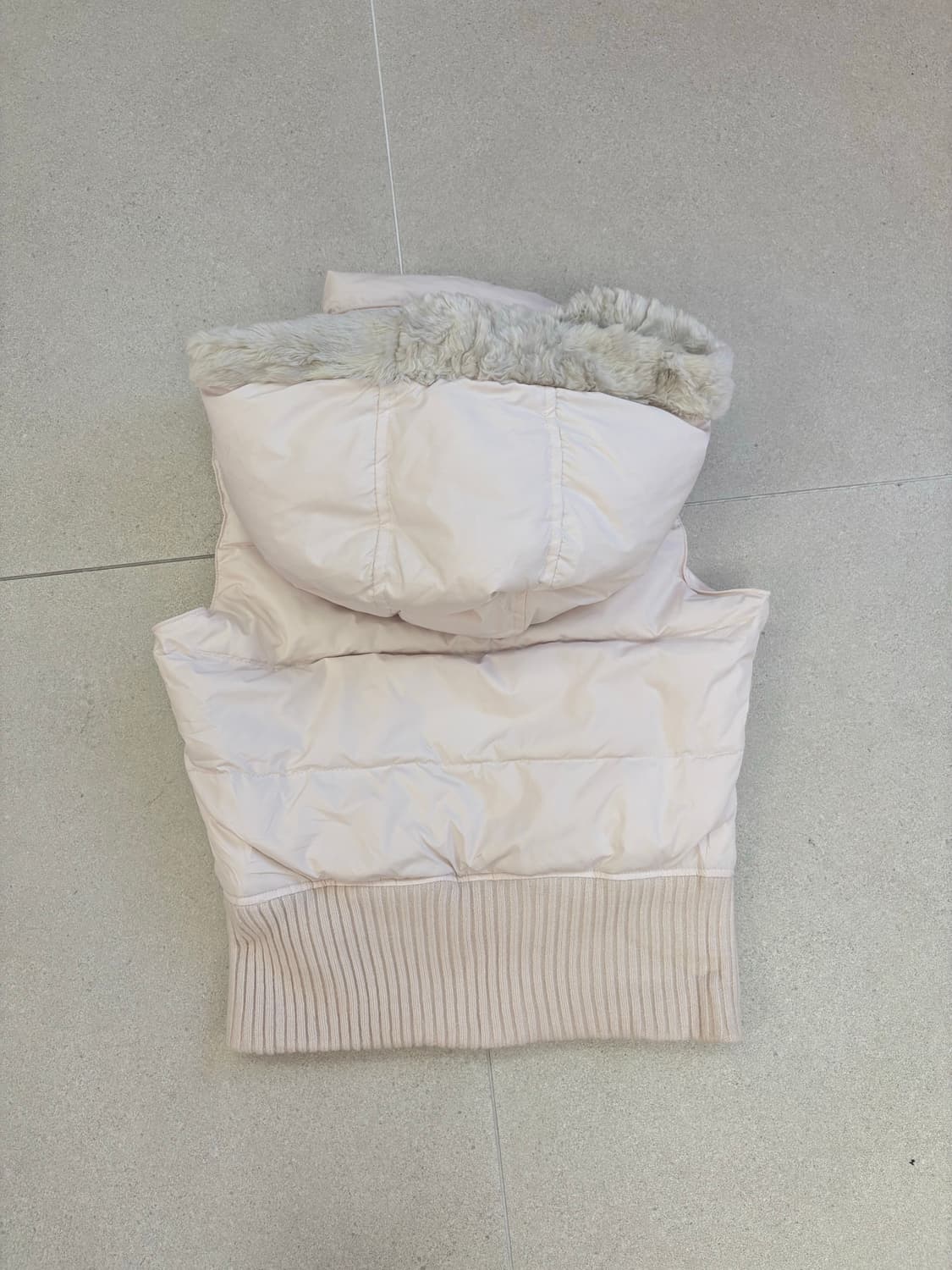 연핑크 퍼 조끼패딩 상품이미지5