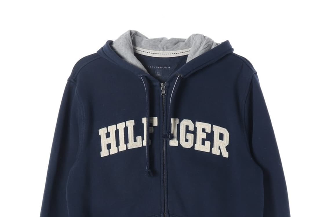 타미힐피거 빅로고 스펠아웃 자수 후드 집업 네이비 L 상품이미지3