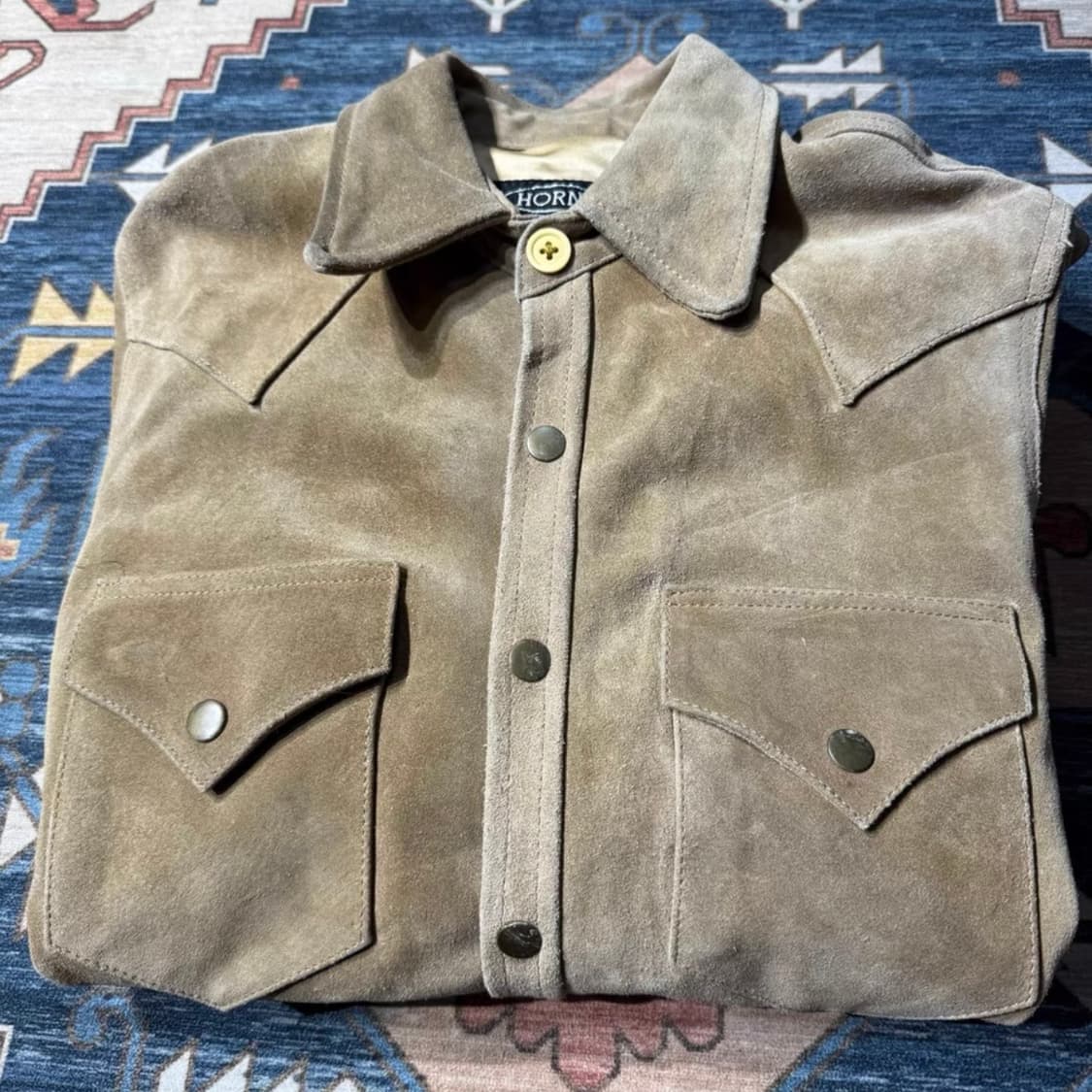 HORN WORKS 재팬 메이드 헤비 스웨이드 카우하이드 셔츠 자켓 상품이미지6
