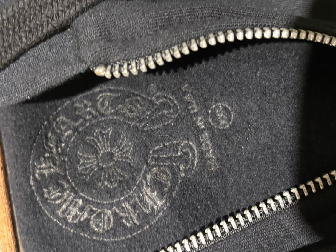 XXL 새상품 크롬하츠 홀스슈 플로랄 플리스 집업 후드 블랙 핑크 상품이미지3