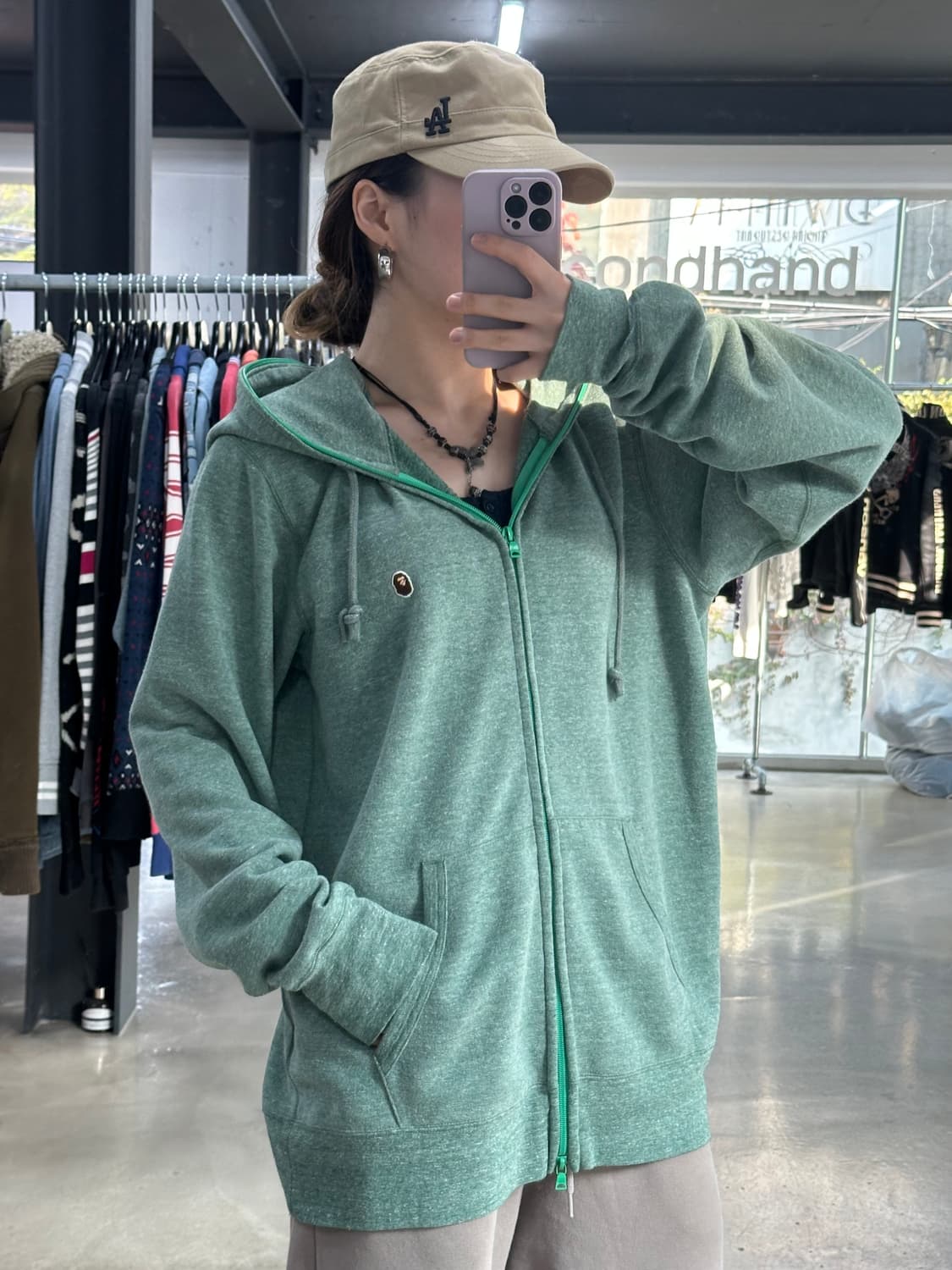 베이프 자수 사루 풀 후드집업 상품이미지4