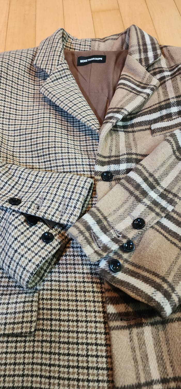 베이지 체크 자켓 XL 상품이미지9