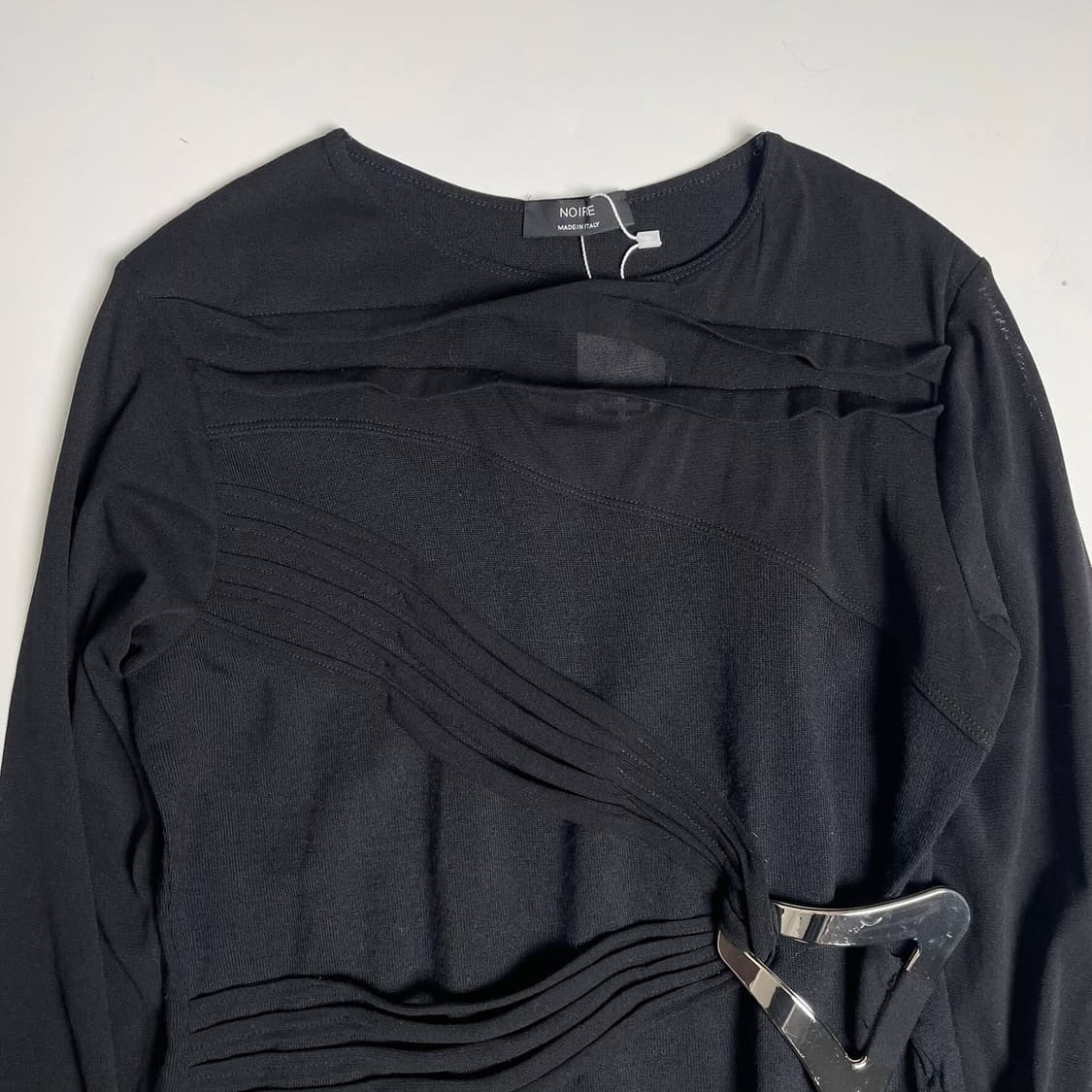 Noire 스트랩&클립 시스루 롱 슬리브 (italy)   상품이미지3