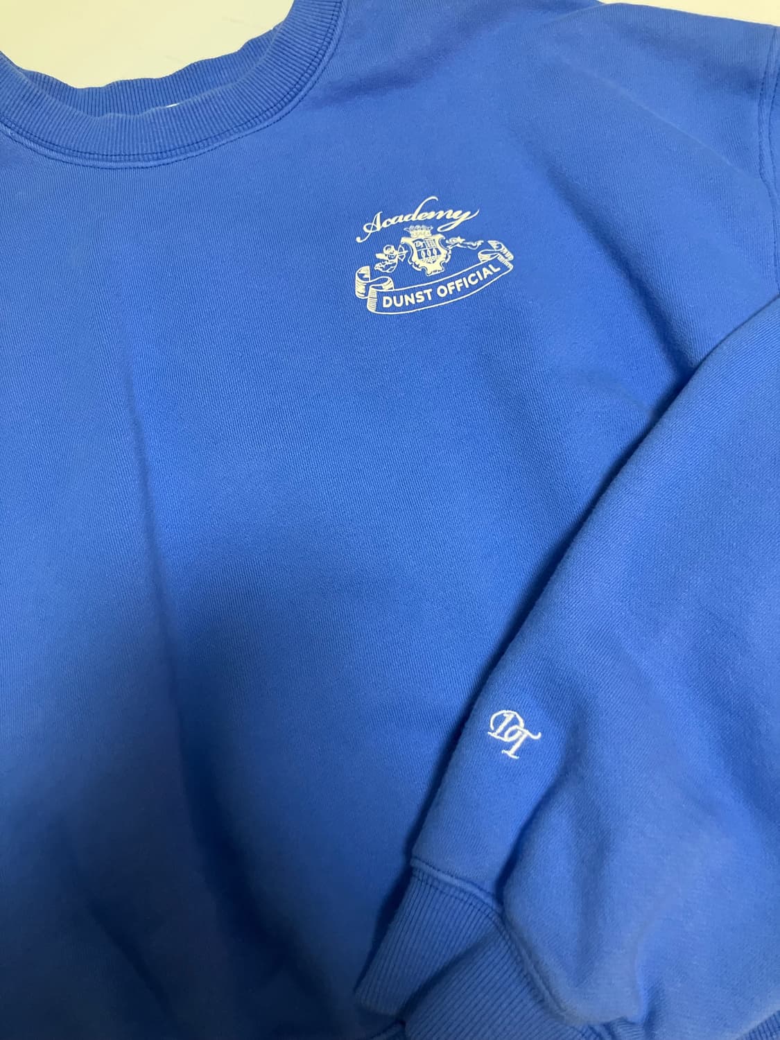 던스트 아카데미 크롭 프렌치테리 맨투맨 블루 M 상품이미지2