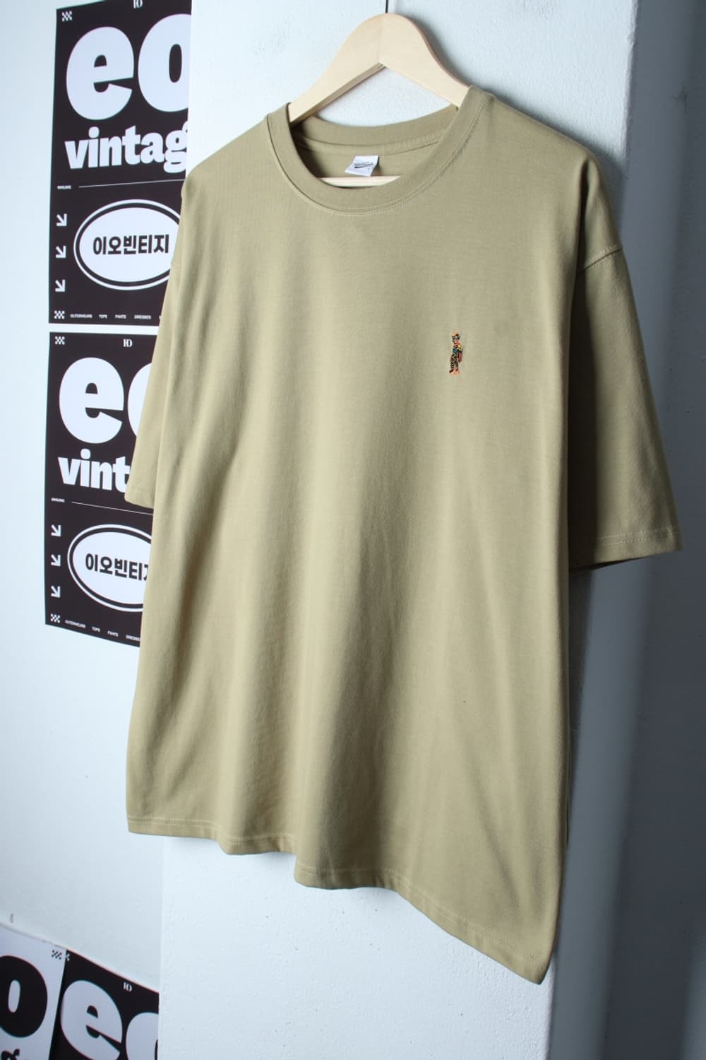 (L-XL) 파르티멘토 반팔 티셔츠 오버핏 베이지 올드스쿨-H32589 상품이미지1