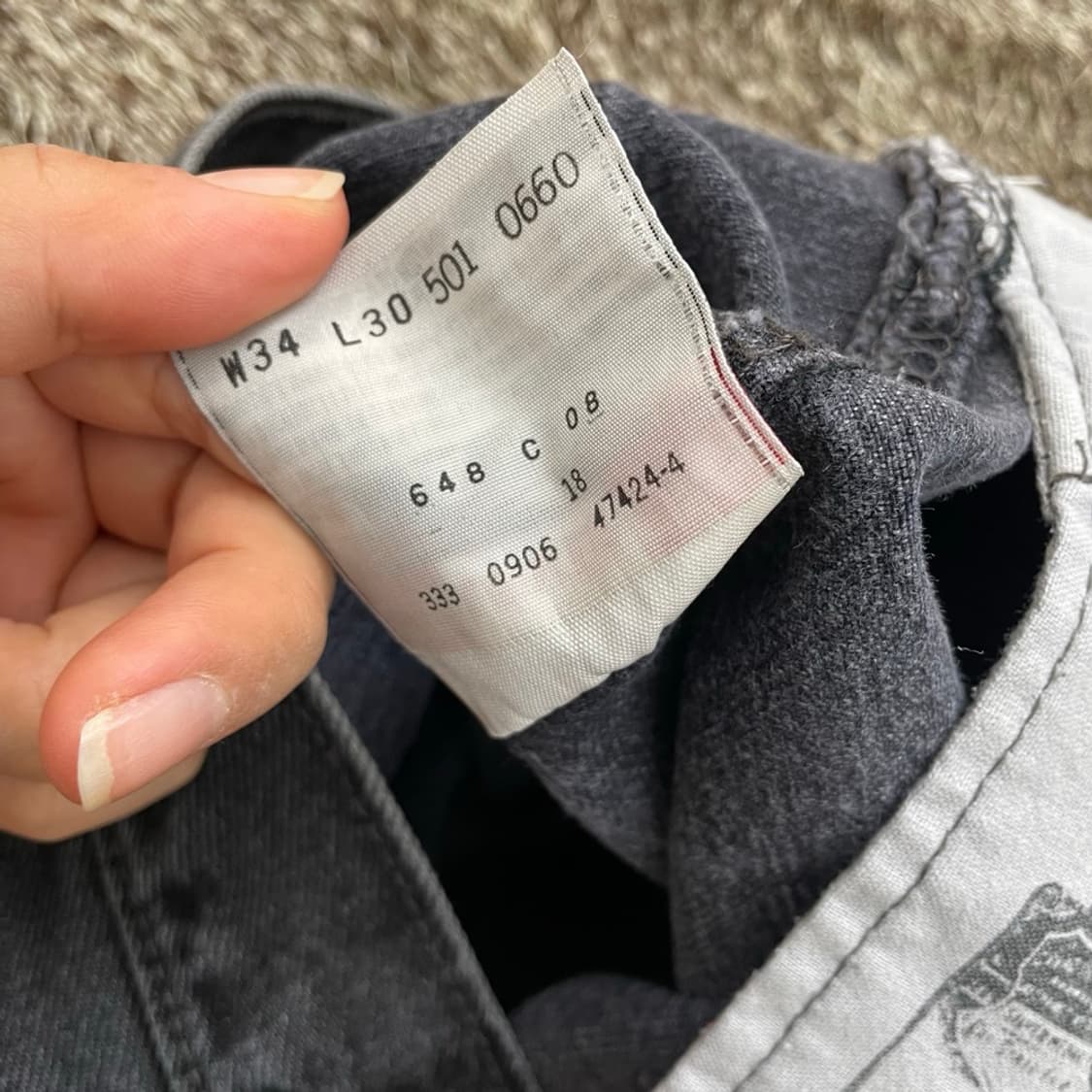 리바이스 Levi’s 501 도미니카공화국 블랙 데님 팬츠 34/30 상품이미지5